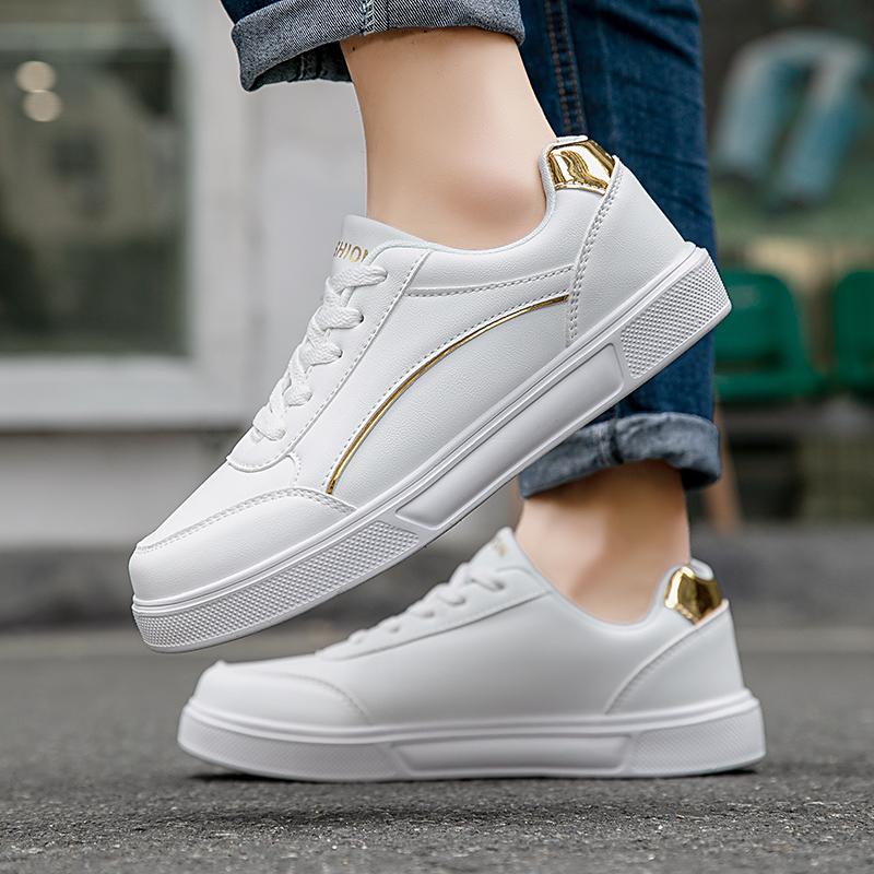 Scarpe Casual da Uomo Scarpe Morbide da Donna Comode Scarpe Casual in Ecopelle per Uomo Autunno Sneakers da Uomo Bianche Monocolore