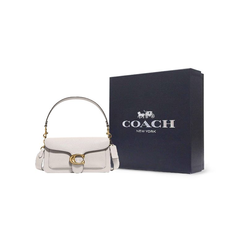 Coach Tabby 26 Flap Closure Pebble Leather Handbag Women Handbag White CH857-B4HA