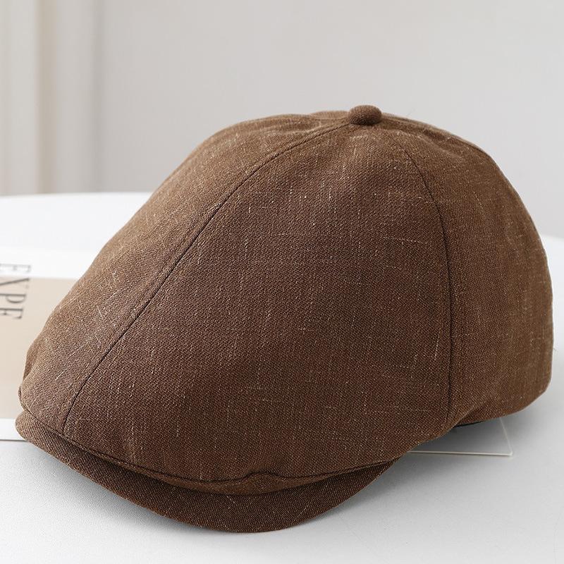 Fleece solid color forward hat children autumn and winter British style painter newsboy hat beret women