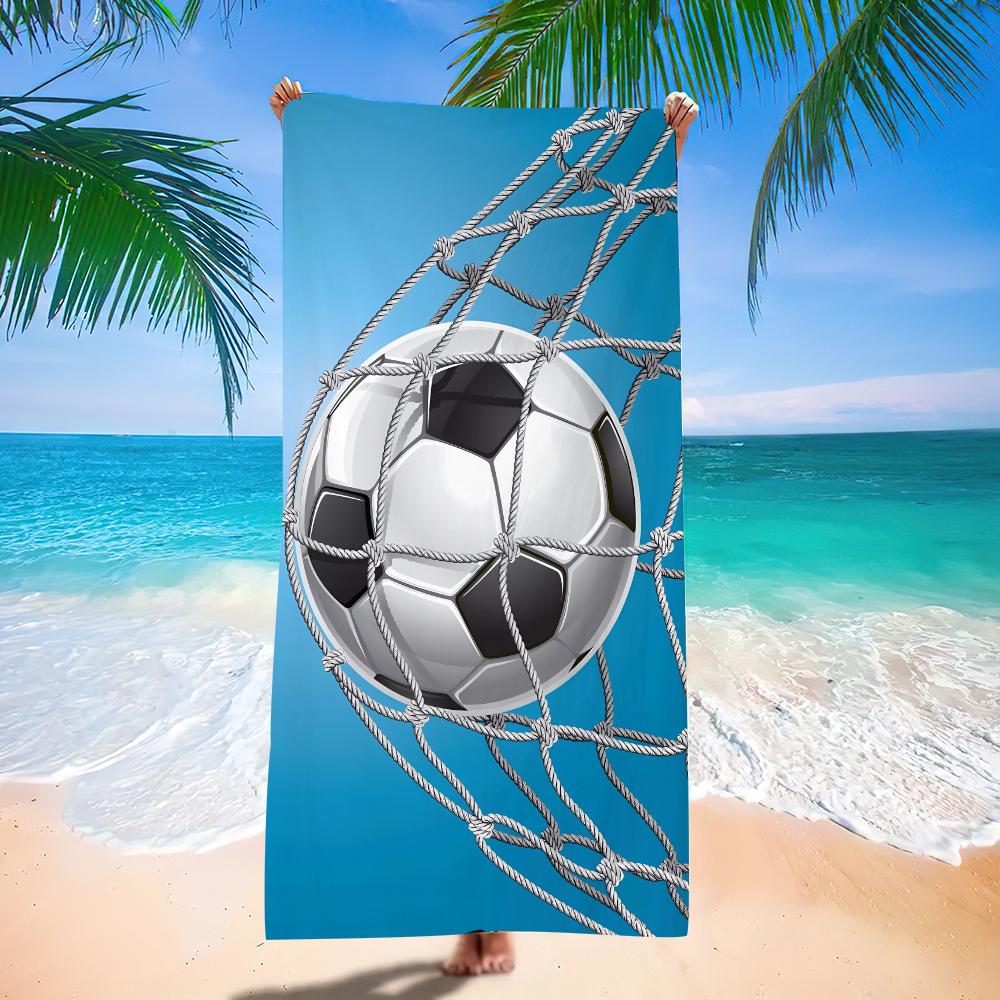 2025 Nuovo Asciugamano da Spiaggia Calcio a Tema Calcio Asciugamano da Bagno in Microfibra per Adulti Asciugamano da Mare ad Asciugatura Rapida