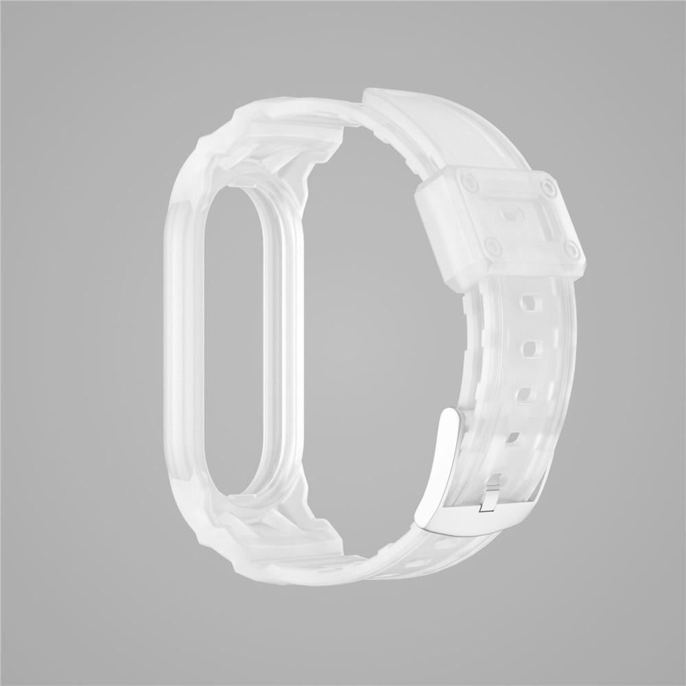 For Xiaomi Band 7 Rugged Armor Integrated Case+Strap for Mi Band 6/5 All-round Protection TPU Watch Strap Cover Replacement Bracelet