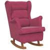 Vidaxl Rocking Armchair with Rubber Feet, Wine Red, Velvet