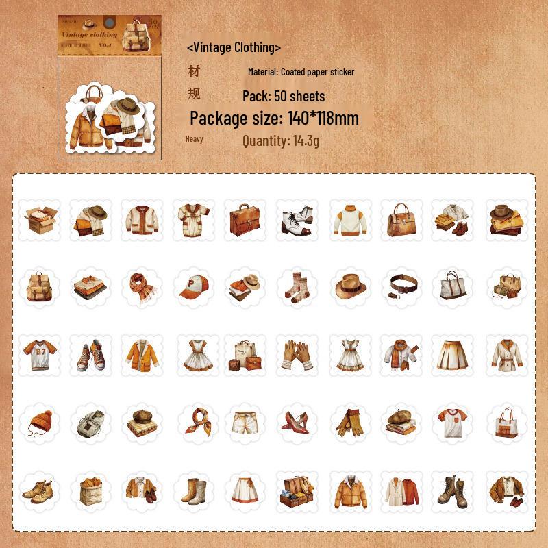 Mu Ran 50 Sheets Bread Cartoon Stickers: Decorative DIY Journal Pack with High-End Feel