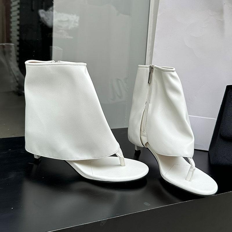 

Fashion Female Low Heel Footwear Sandals Ankle Boots For Women Flip flops Fashion Open Toe Ladies Sandals Booties With Zippers Shoes 35