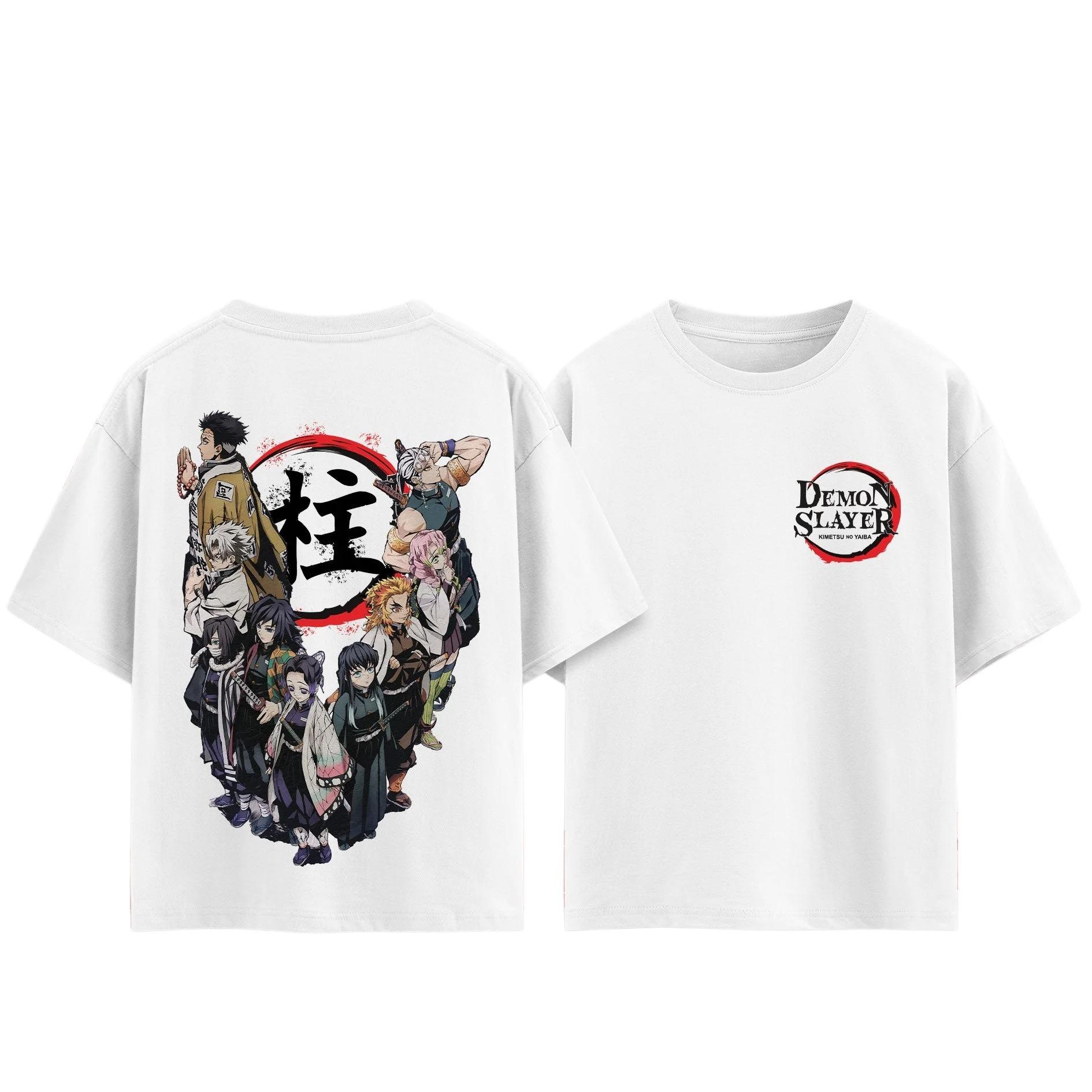 

2026 Summer Cotton Clothing Anime Demon Slayer Hashira T-shirt Men and Women Fashion Breathable Anime Fans Short Sleeve Tops Unisex 4XL