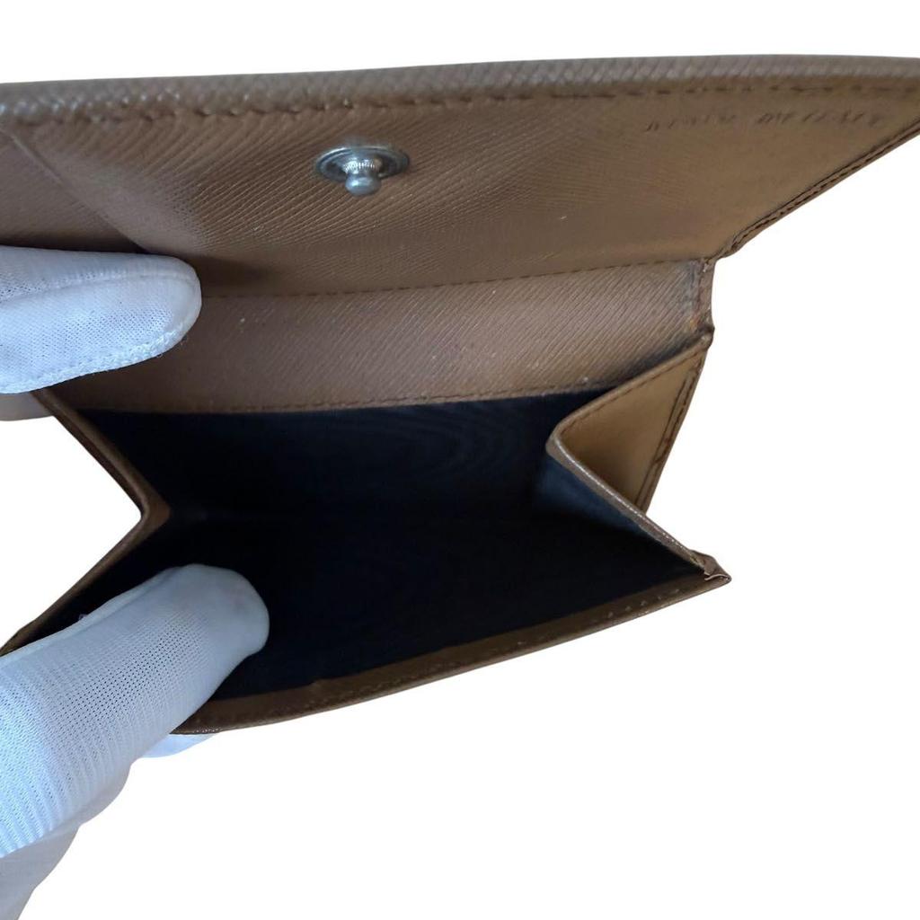 Used PRADA Prada Saffiano Trifold Wallet Brown