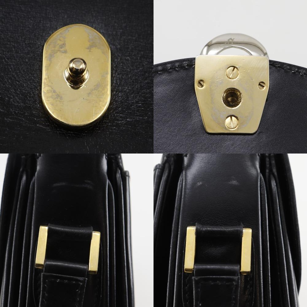 Bally Shoulder Bag Vintage Black Leather Women Used