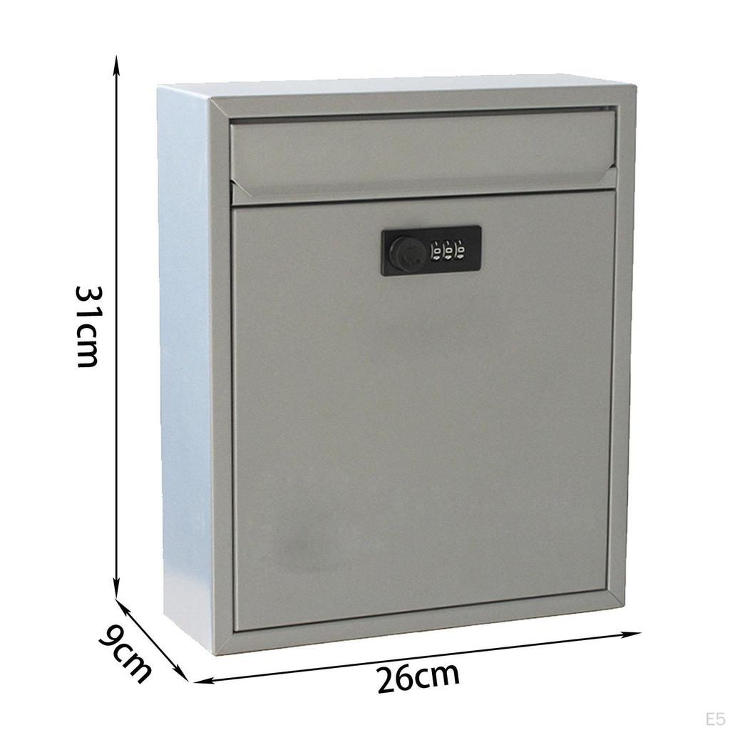 Wall Mount Mailbox Lockable Postbox Retro Drop Box Post Letter Letterbox Mail for Indoor Outdoor