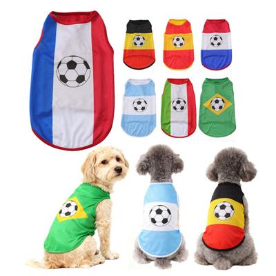 Dog Summer T-Shirt Cute Soccer Print Sleeveless Puppy Vest Soft Breathable Dog Outfit for Small Medium Dogs Cats