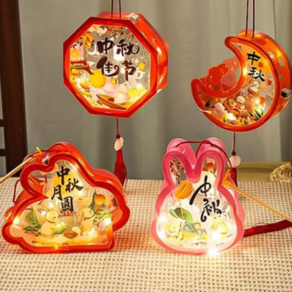 Luminous Transparent Rabbit Lantern Cartoon Lantern DIY Material Package Children