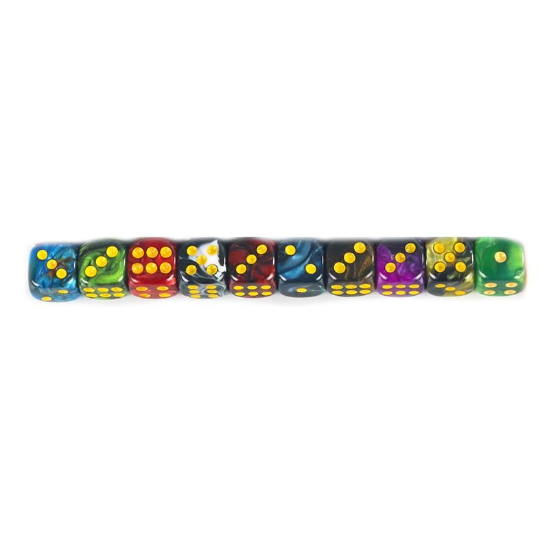 Premium Quality Round Dot D6 Dice Set for Table Board Gaming - 12mm Mixed Color, Pack of 10