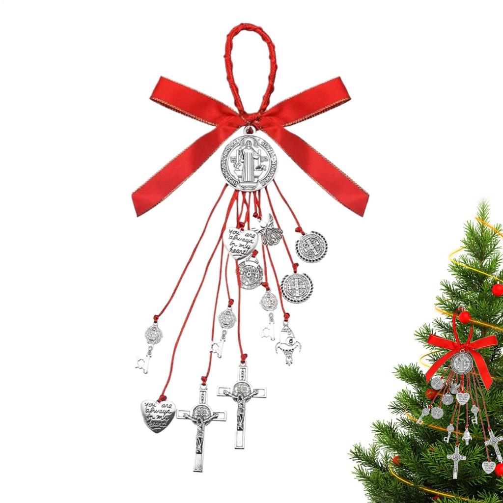 Order of Saint Benedict Protection Blessing Catholic Crucifix Home Door Metal Car Blessing Protection Charm for Window Door