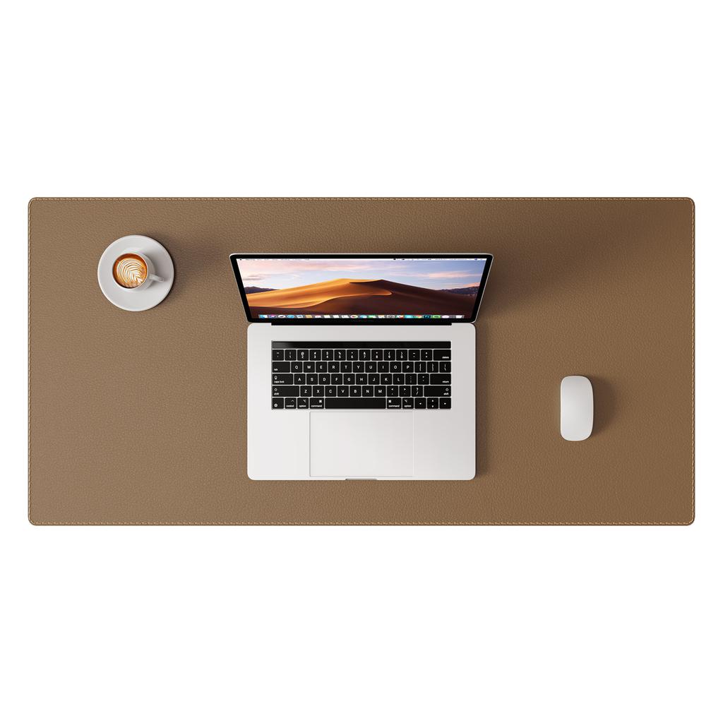 Desk Pad Protector, Mouse Pad, Desk Mat, Non-Slip with Stitched Edges PU Leather Desk Blotter for Home School