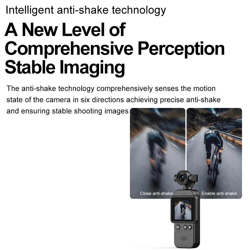 1080P HD Action Camera 360° Rotatable Lens Sports Camera with Night Vision Anti-Shake WiFi APP Control for Cycling/Travel