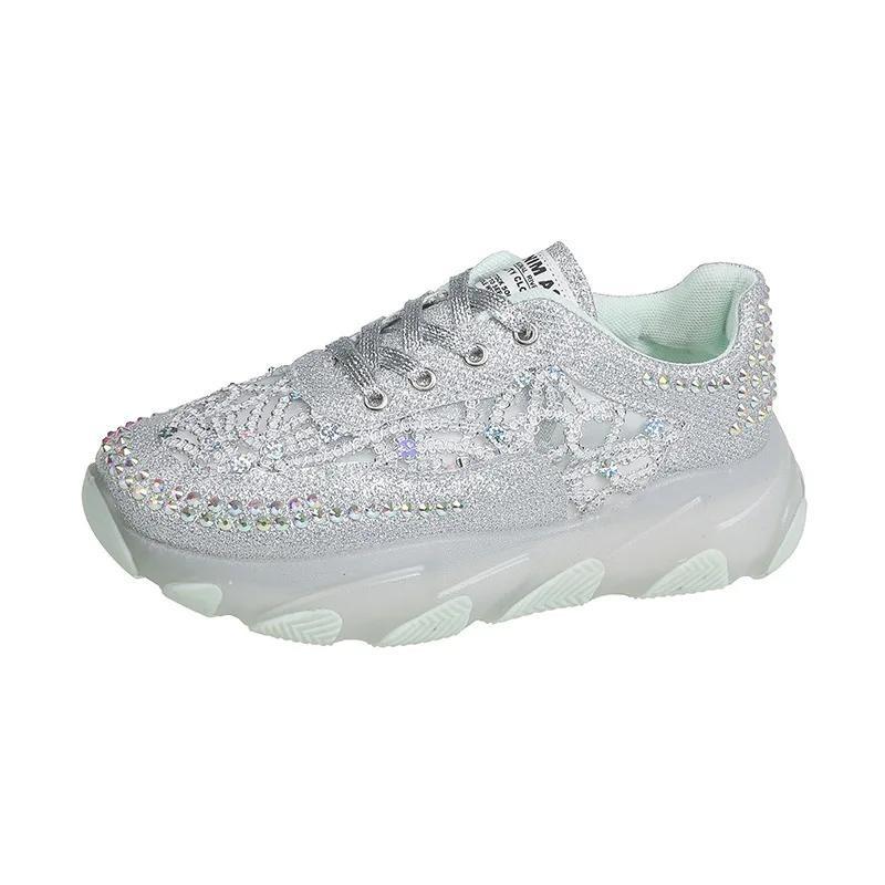 Дизайнерские кроссовки со стразами для женщин — фото 16