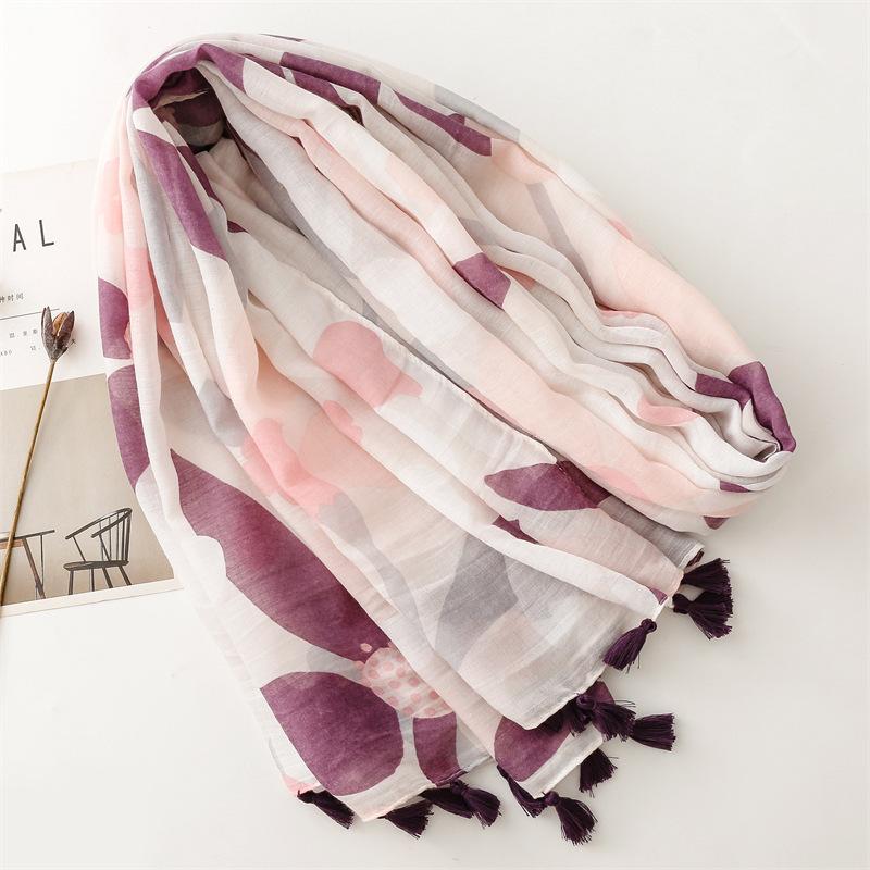88*180cm Luxury Women Viscose Scarf Ventilate Summer Beach Shawl Cotton Linen Feeling Tassel Pashmina Muslim Hijab Wrap Lady
