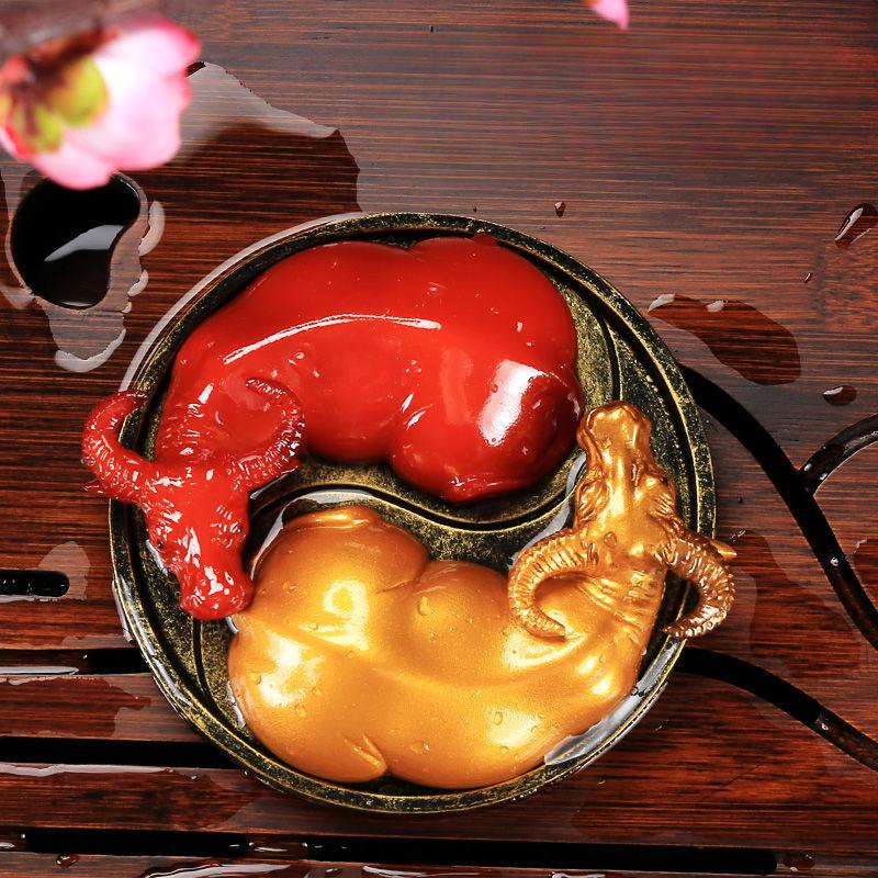 Resin Color Changing Tea Pets Animal Cow Accessories Home Office Tea Pet Decoration Toy Tea Set Accessories Teaware