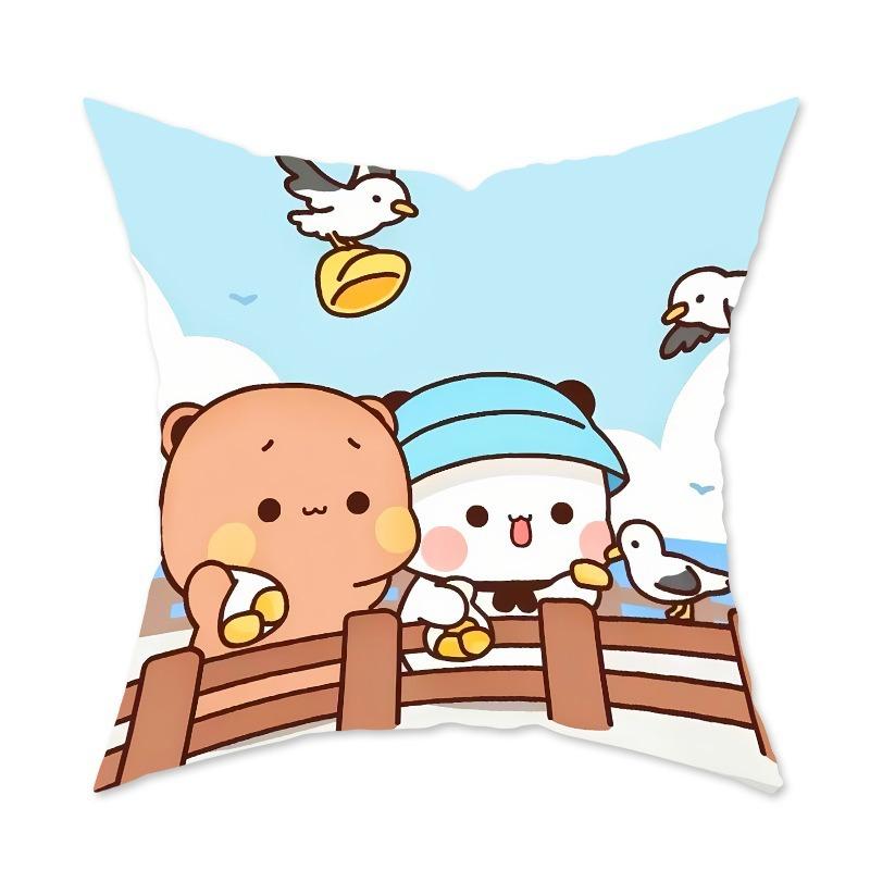Cute Cartoon Pillow Decorative Sofa Living Room Cushion Bedroom Cartoon Pattern Pillow Back Pillow Lumbar Pillow Case