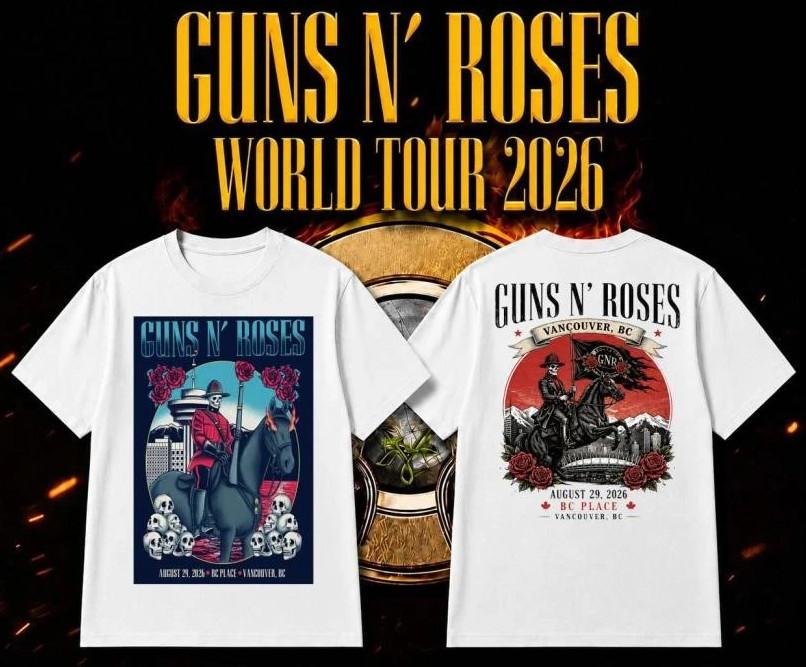 Official Guns N Roses World Tour 2026 Vancouver August 29 Shirt