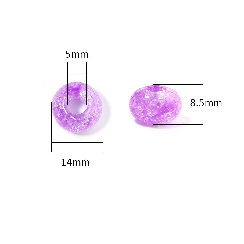 50pcs 14x8.5mm Acrylic Cracked Beads Colorful Big Hole Loose Spacer Beads For DIY Jewelry Making Bracelets Necklace Accessories