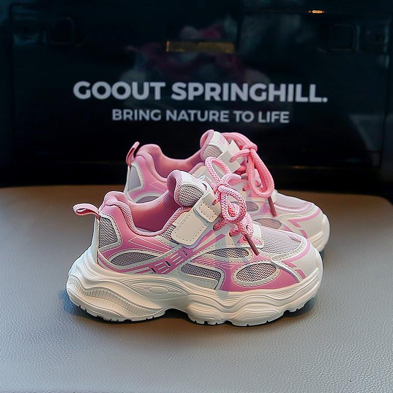 

Children s sports shoes 2025 spring and autumn new girls mesh breathable soft sole light boys shoes casual dad shoes 26 yards inner length 16.2cm