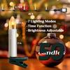 50 Pcs Christmas Flameless Candles Lights, 2022 New Candle Lights with 3 Color & 10-Mode Remote Control, 3D Flickering LED Candle String Lights for