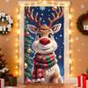 Door Cover For Christmas 71x35inch Large Festive Reindeer Front Door Covers Hanger Backdrop Holiday Decoration For Home Party