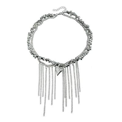 Elegant Charm Heart Pendant Necklace with Elegant Teardrop Tassels Designs Alloy Materials for Various Occasions