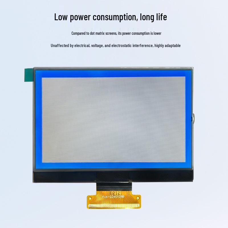 240128 Negative LCD Screen: HD Display with Blue Background & Black Characters, COG Serial Port Module.