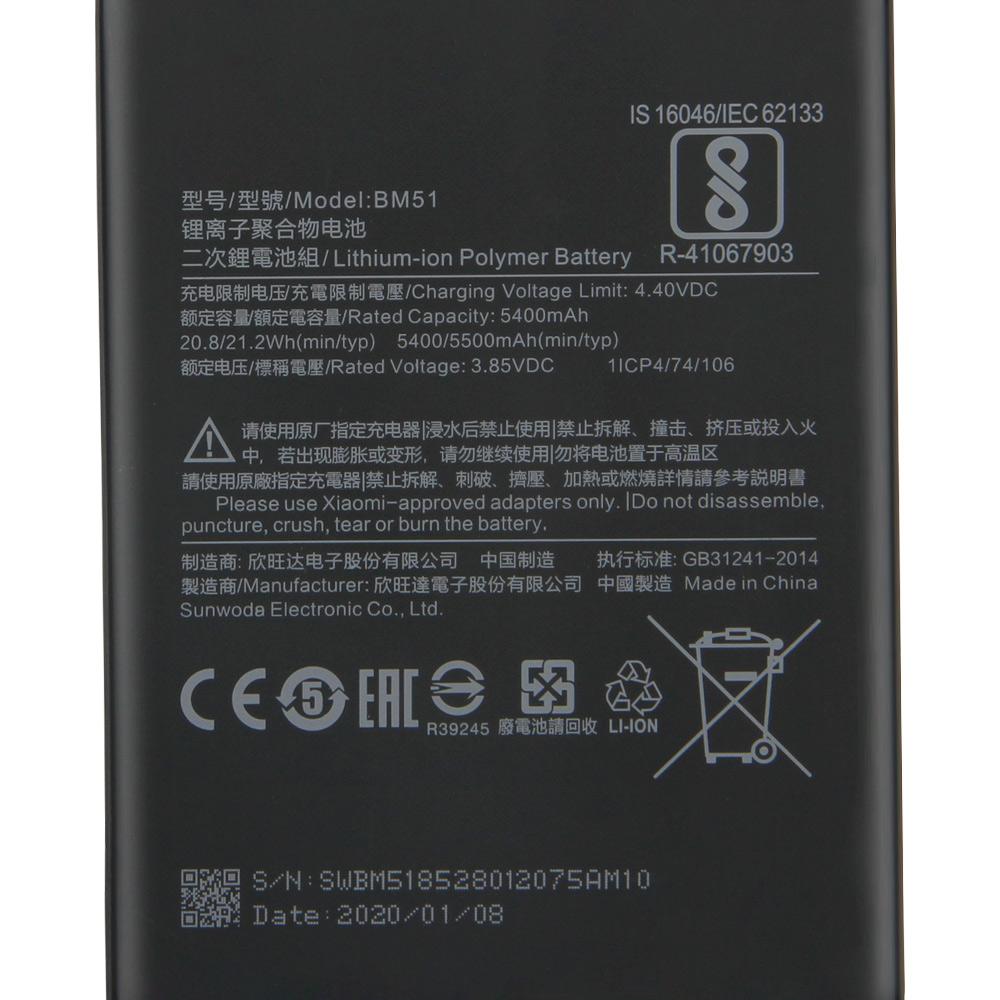 Replacement Phone Battery BM51 For Xiaomi Max3 Max 3 Xiaomi BM51 Replacement Battery + Tools 5500mAh