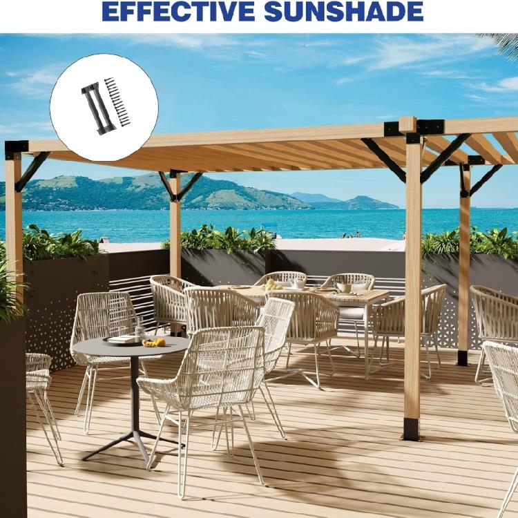 2Pcs Heavy Duty Gazebo Support Rod Garden Pergolas Support Connectors Bracket Hardware 45 Degree Angles Support Brackets