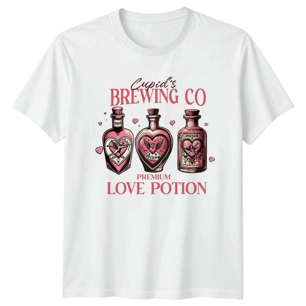 Cupids Brewing Co Premium Love Unisexs TShirt Love Potion RoUnisexce Valentines S