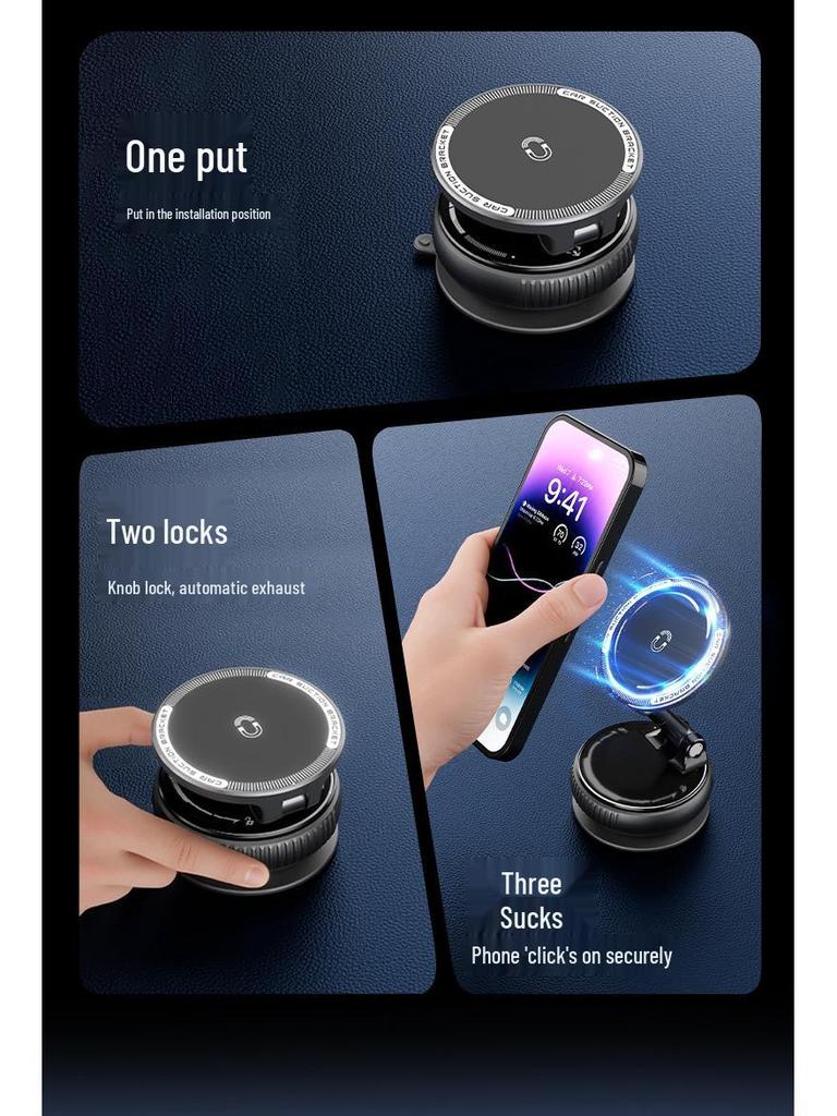 Foldable Magnetic Car Phone Holder with Suction Cup for Navigation
