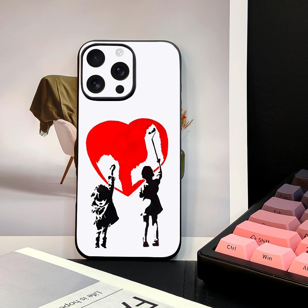 Graffiti-Künstler B-Banksy Handyhülle Für iPhone 16 15 14 13 12 11 PRO MAX PLUS Mini TPU Weich Hautfreundliche Hülle