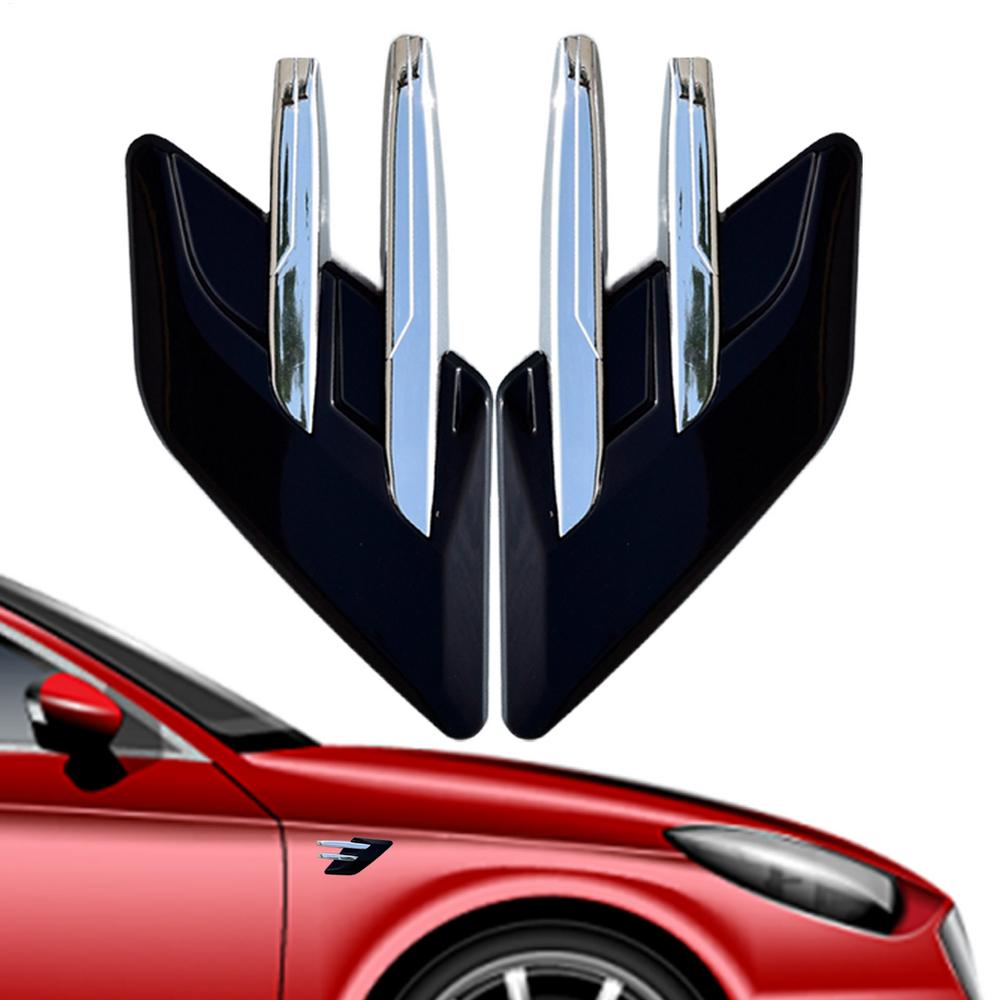 For General Car Shark Gills Car Hood Stylish Simulation Cover Trim Strong Adhesive Simulated Ventilation Cover Outlet Trim