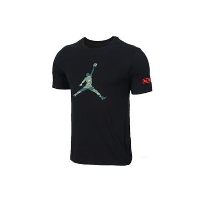 Air Basketball Sport Kurzarm T-Shirt mit Jumpman Logo Herren Tops Schwarz AT9181-010