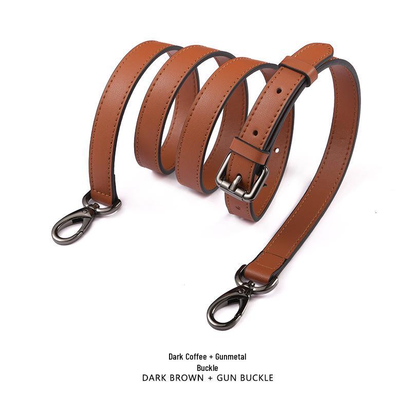 Adjustable Genuine Leather Crossbody Bag Strap - Thin Plain Weave for Women