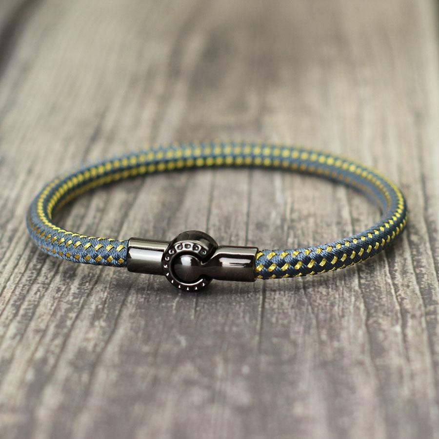 

Stylish Men Bracelet With A Grade Braided Thread 6 Colors Available No Deformation Unfading Leisure Versatile Accessories Homme Темно-синій