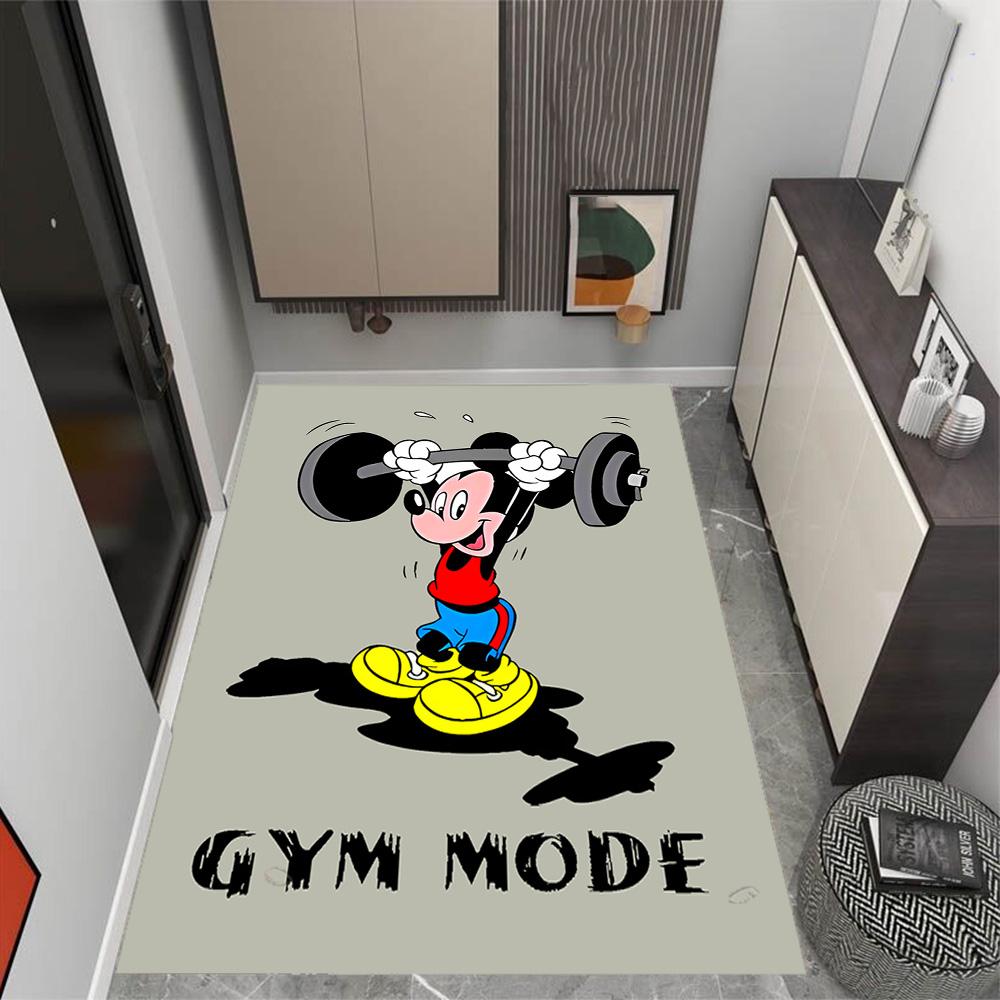 Mickey Mouse Castle Fantasy Disney Cartoon Theme Anti-Slip Rug - Polyester, Home Decor, Suitable for Bedrooms, Living Rooms, Doorways, and Studios
