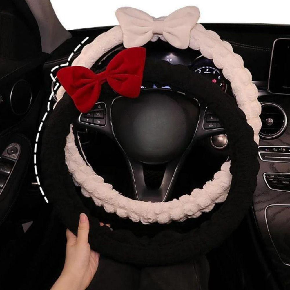 

Plush Steer Wheel Protector Cover Anti-slip Steering Wheel Sleeve Cold Weather style 1