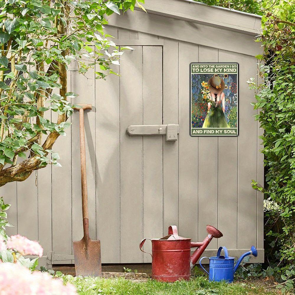 Funny "And Into The Garden I Go" Sign: Women's Garden Gift for Yard, Backyard, Patio & Porch Decor, 12" x 8"