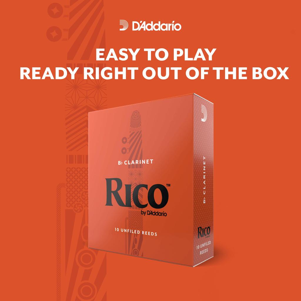 D'Addario WoodWinds D'Addario RICO REA2525 Bass Clarinet Reeds [Hardness: 2.5], 25-Pack