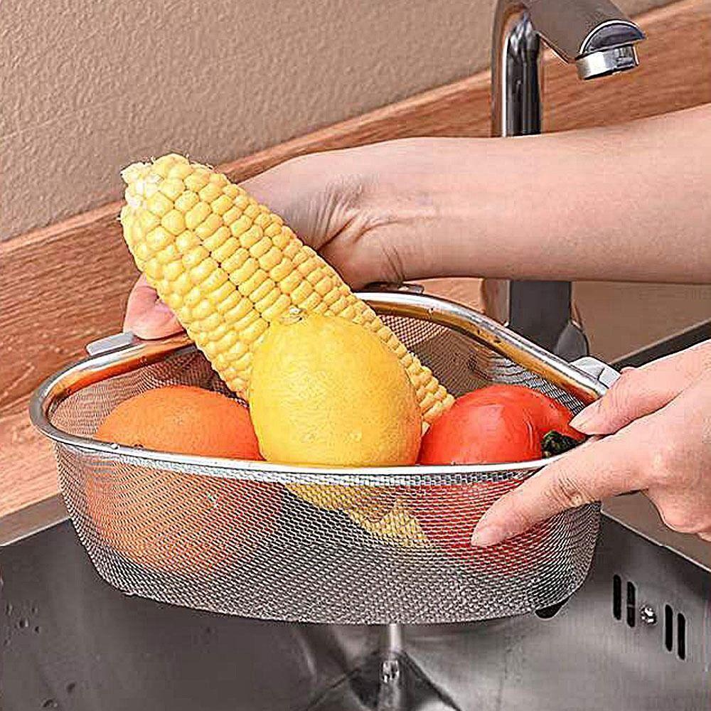 Household Kitchen Sink Drain Basket Stainless Steel Leftover Sink Strainer Sink Filter