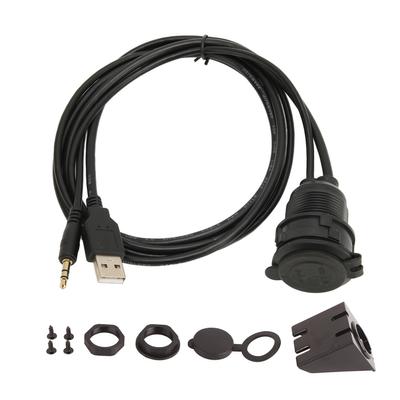 USB 2.0 3.5mm AUX Uzatma Kablosu Erkek Dişi Bağlantı Gömme Montaj Uzatma Kablosu Araba Bisiklet için