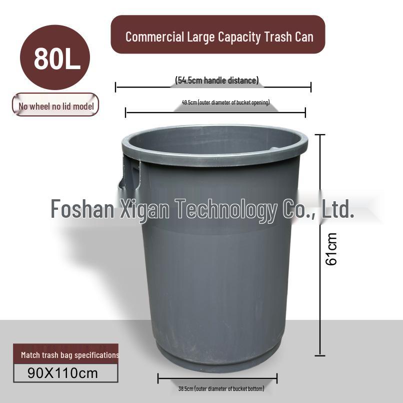 Large Wheeled Trash Can for Commercial Kitchens