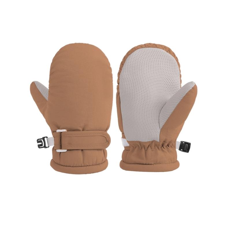 Mănuși Impermeabile pentru Vreme Rece Pentru Copil Mic Mănuși Fără Degete Rezistente la Zăpadă cu Căptușeală Moale de Pluș Caracteristică Utilizare în Aer Liber