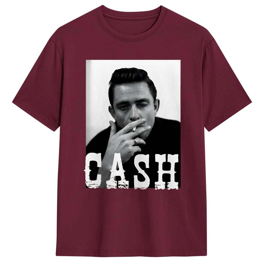 Vintage T Shirt Johnny Cash 100 Cotton T Shirts  Hip Hop Tshirt for Unisexs Summer Aesthetic Printed Short Sleeve Tops
