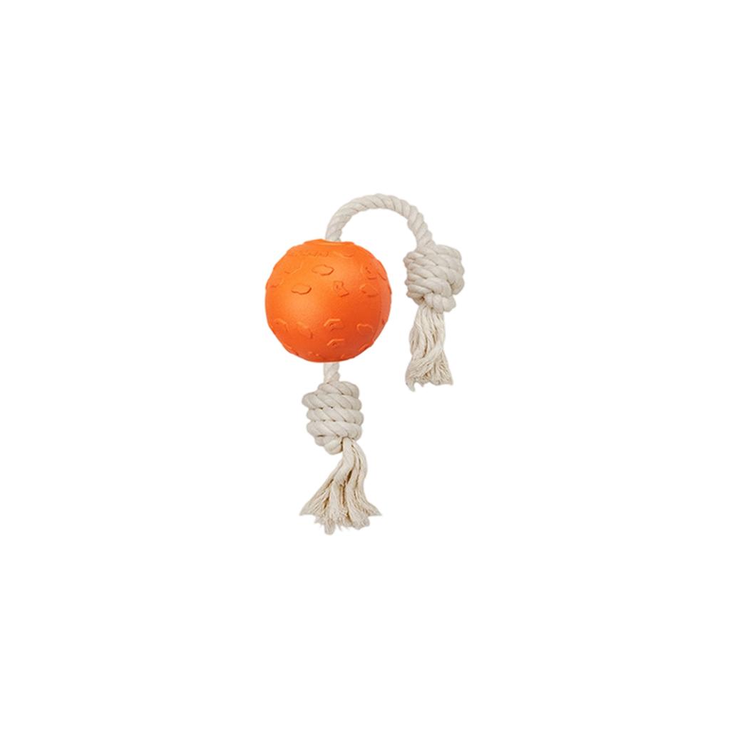 Haustierspielzeugball, Naturkautschuk, Niedlicher Quietscheball, -leckerchen-ausgebender Ball, Baumwollseil, Spielzeug für mittelgroße bis große Hunde
