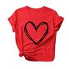 Womens Fashion Women Valentine's Day Print Sleeve T-shirt Novelty Graphic Summer Savings Clearance Summer Tops for Streetwear