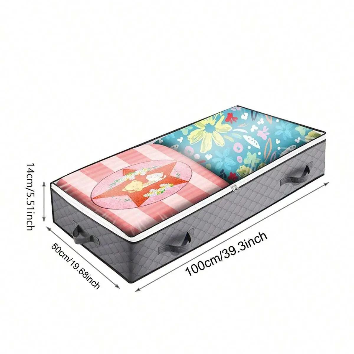

Clothes Storage Bins with Lids Foldable Blanket Storage Bags with Zippers Clear Window for Clothing Sweater Comforter Bedding серый